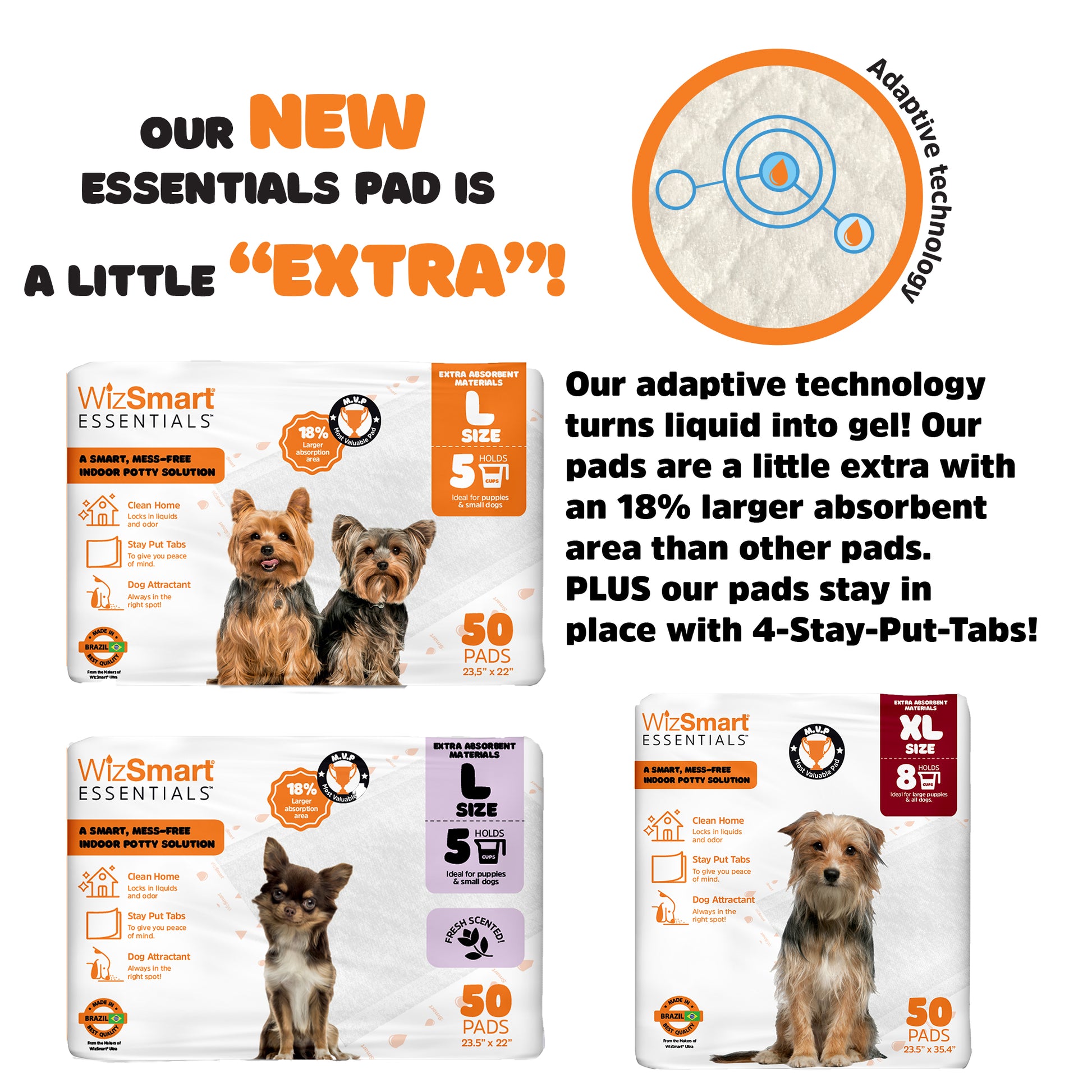 ESSENTIALS LARGE SCENTED BABY POWDER DOG PADS